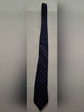 Classic Navy Tie with Subtle Dot Motif - Unbranded